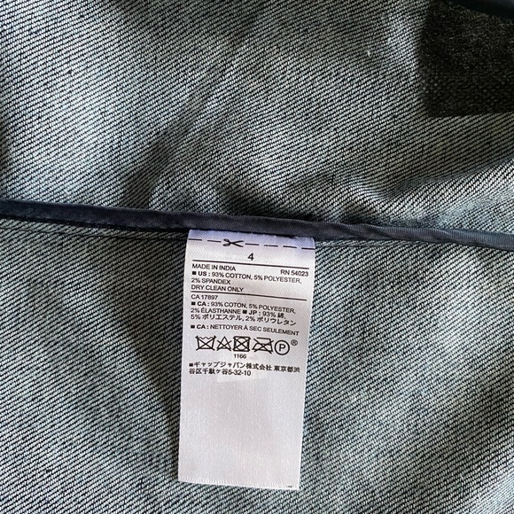 Banana Republic blue Jean blazer, size 4 - Picture 3 of 5